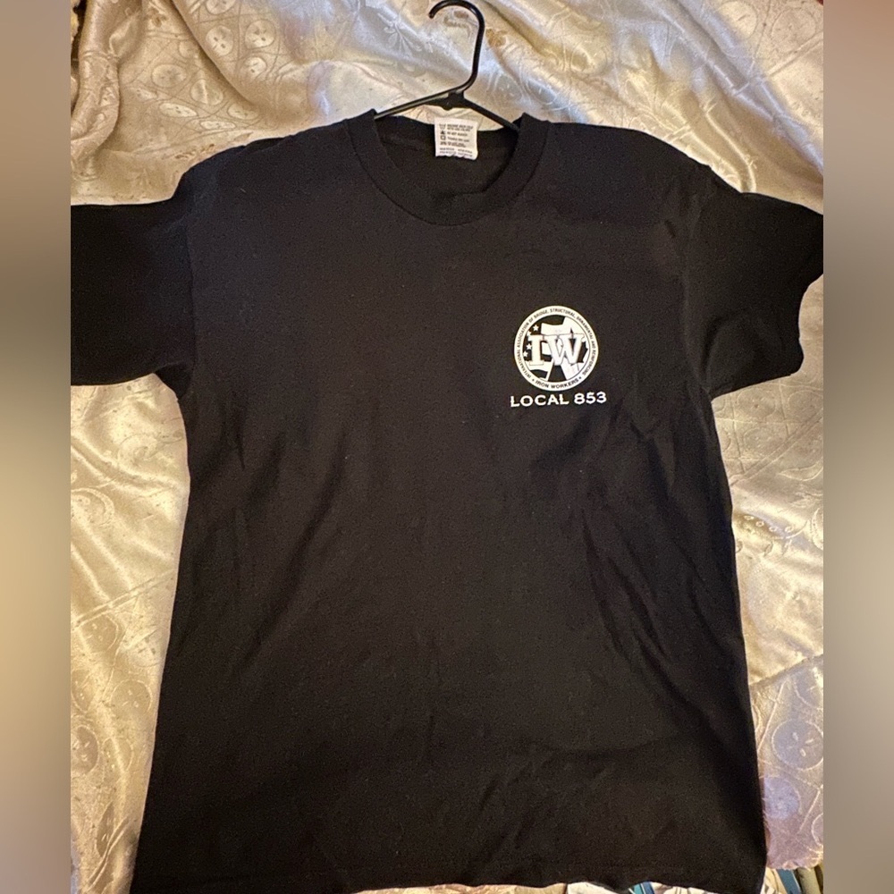 LOCAL 853 UNION UNISEX BLACK TEE SIZE LARGE